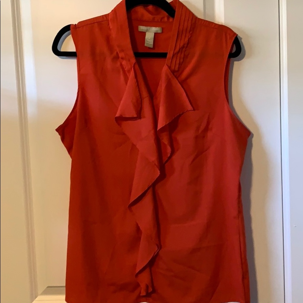 Banana Republic sleeveless blouse Poppy Red